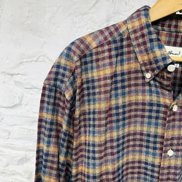 Vintage 90s Eddie Bauer Button Down 100% Cotton Flannel Shirt Plaid Check - Picture 2 of 5